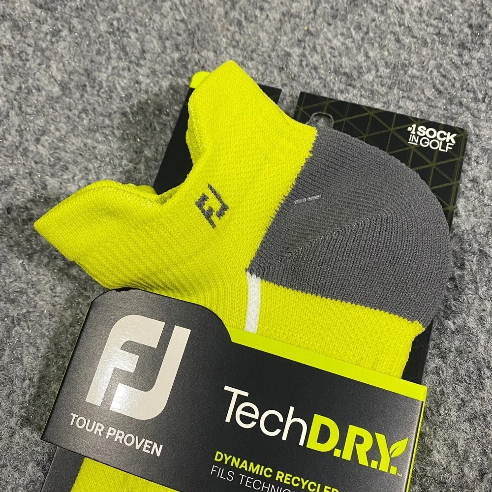 6 Pairs FootJoy Tech D.R.Y. Roll Tab Golf Socks Mens US 7-12 Green Compression